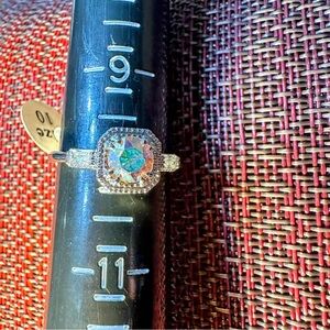 Fragrant Jewels Silver Ring with Iridescent Stone
